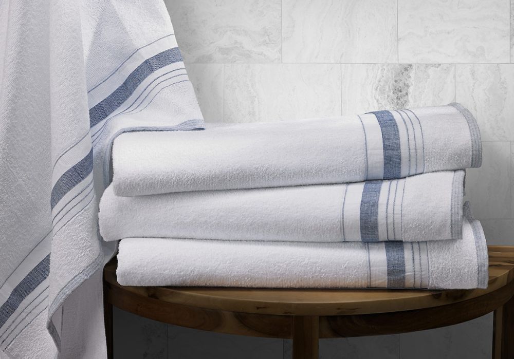 Blue Trim Pool Towel